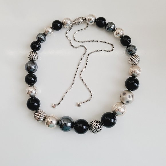 David Yurman Large Elements Bead Necklace With Bla - Picture 2 of 16